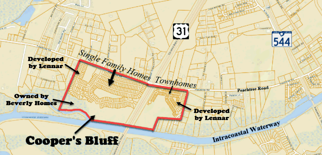 New home community of Cooper's Bluff in Socastee